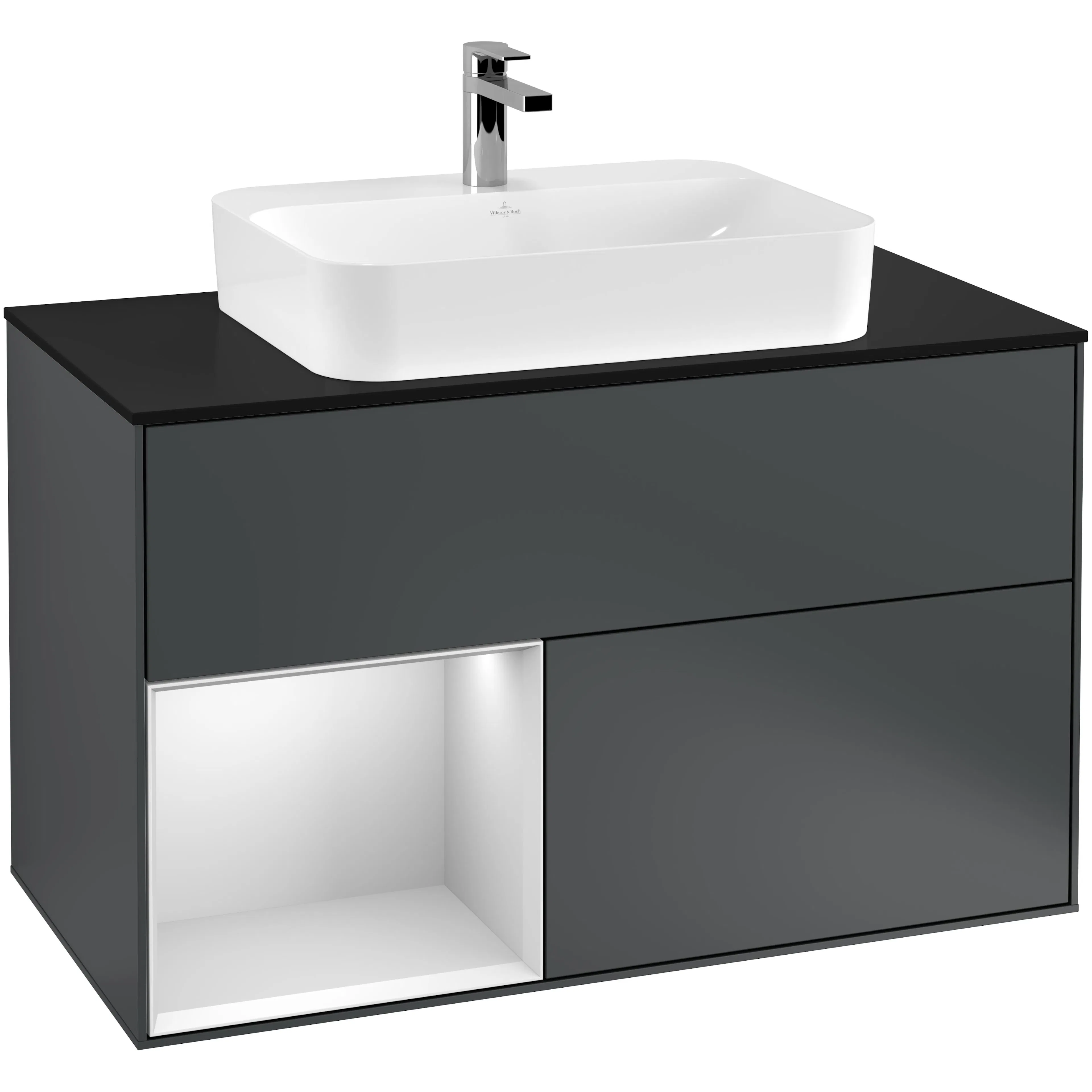 Tvättställsskåp Villeroy & Boch Finion med 2 Lådor Hylla och Bänkskiva för Ytmonterat Tvättställ