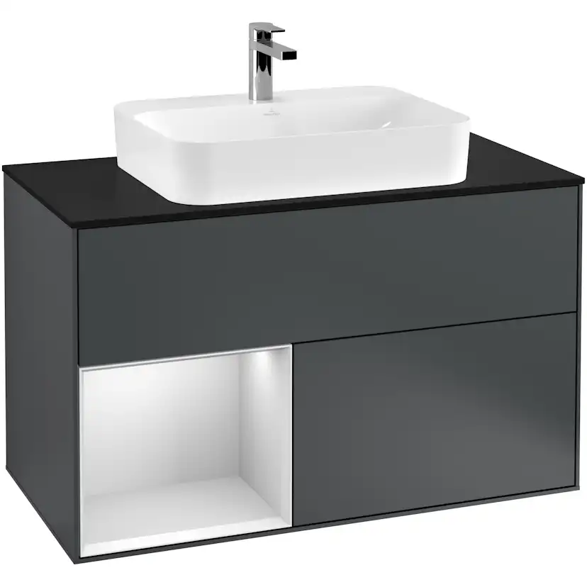Tvättställsskåp Villeroy & Boch Finion med 2 Lådor Hylla och Bänkskiva för Ytmonterat Tvättställ