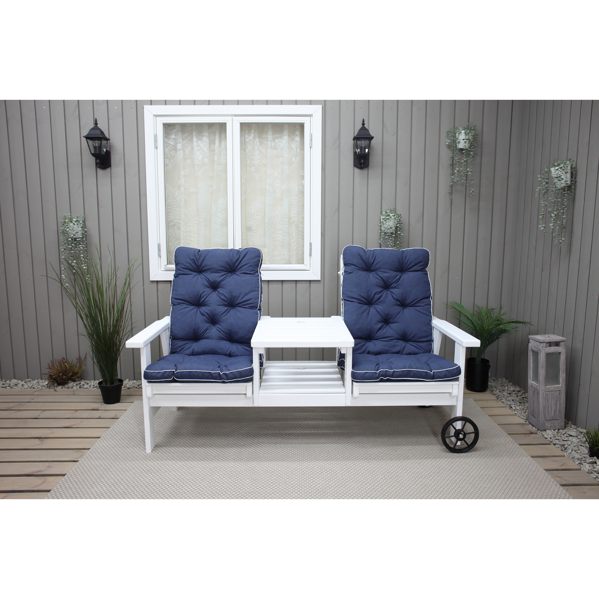 MALMÖ high-back cushion, blue, 2-pack Blå