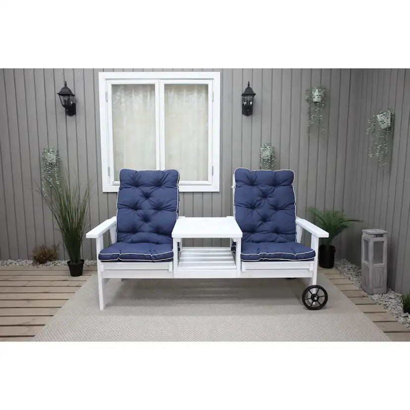MALMÖ high-back cushion, blue, 2-pack Blå