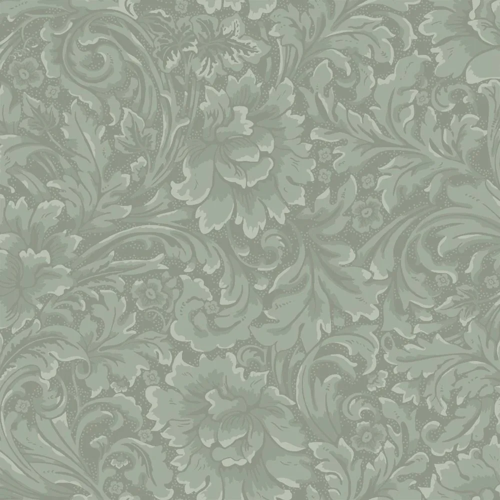 Tapet Duro Flora Idun 535-05 QuickUp, Mönstrad Mörkgrön