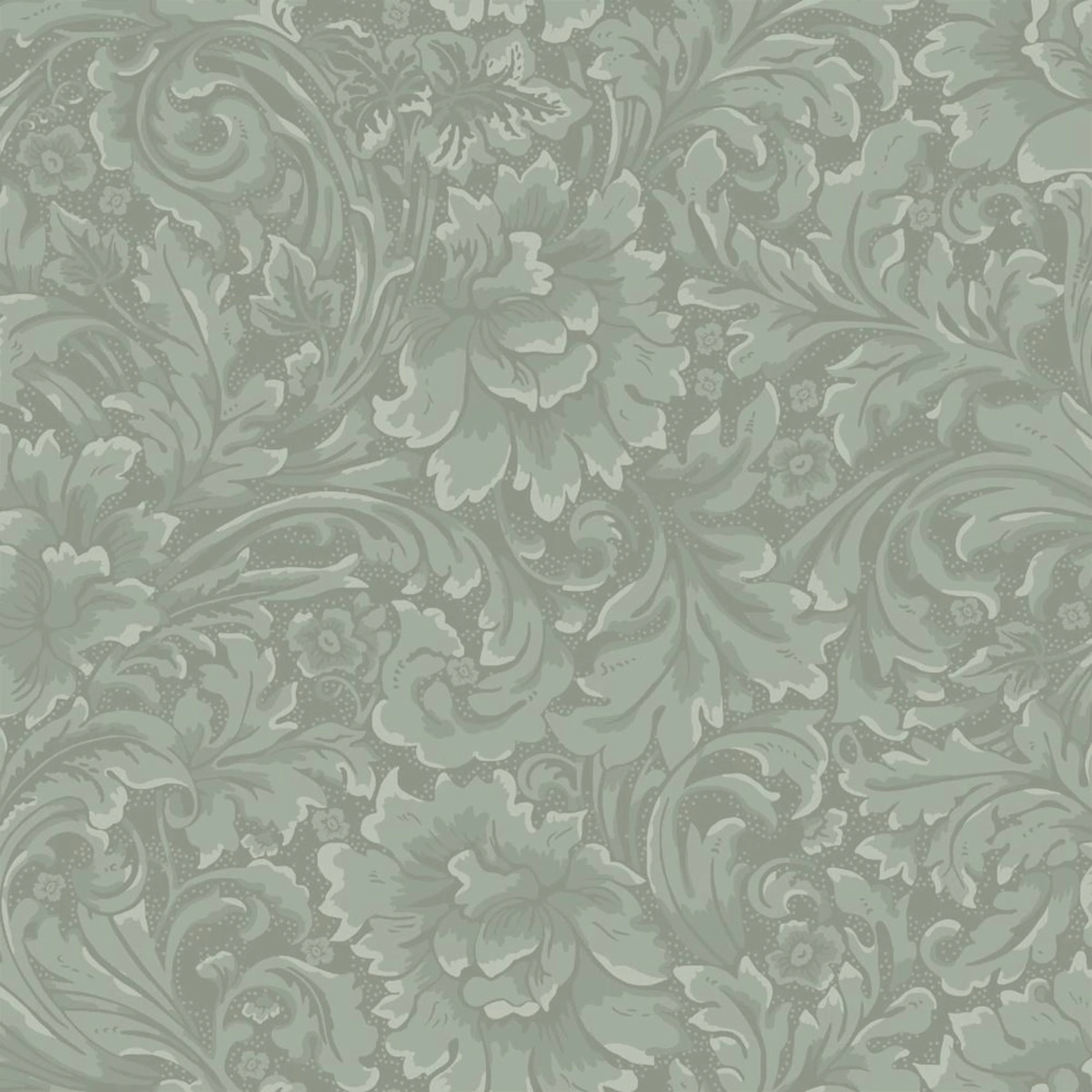 Tapet Duro Flora Idun 535-05 QuickUp, Mönstrad Mörkgrön
