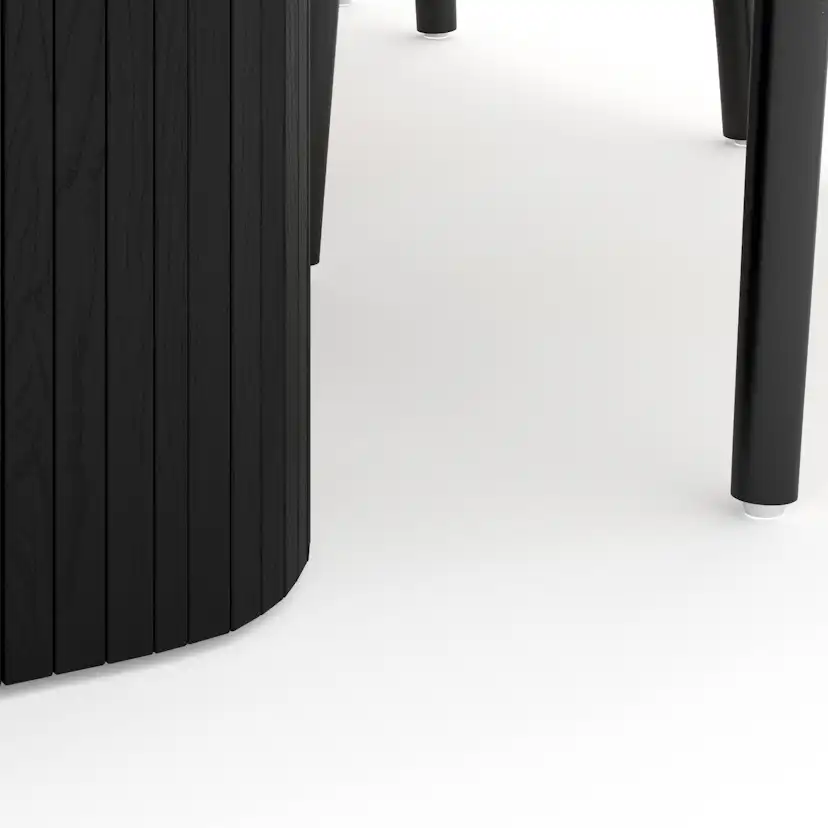 Matgrupp Bark Kopparbo Rektangulärt Matbord 200x90 cm med 6 Dastoori Matstol Svart