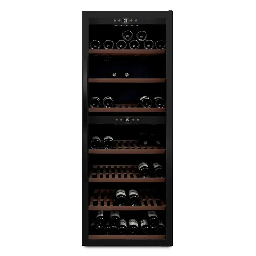 Vinkyl mQuvée WineExpert 126 Fullglass SW-126B Svart med 2 Zoner och Plats för 126 Flaskor