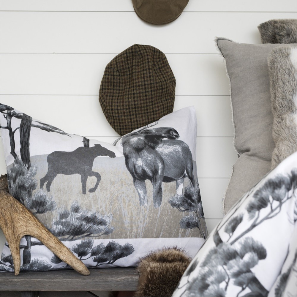 Påslakanset Borganäs of Sweden Älg Grå Enkelsäng