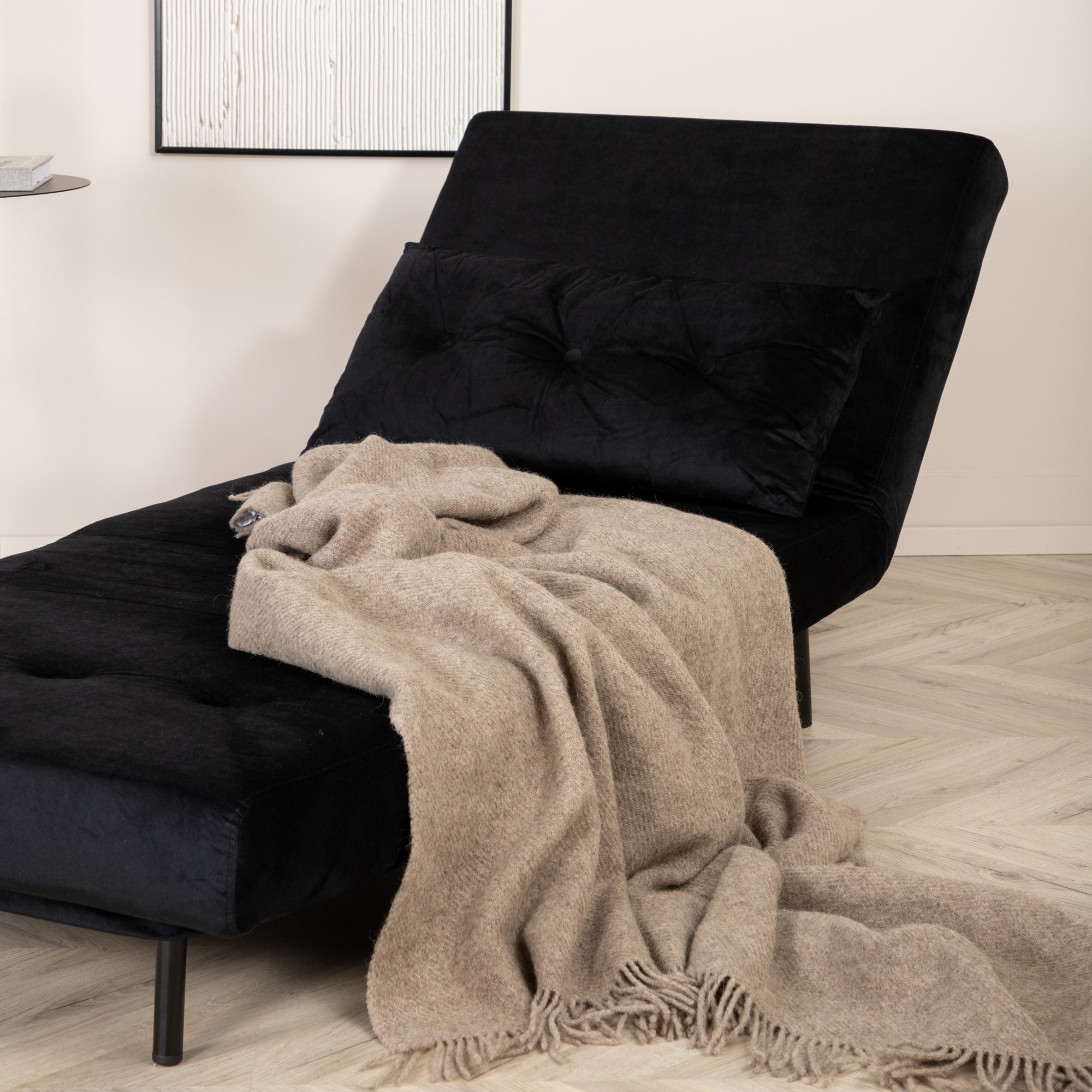 Vicky Folding Bed Single - Black / Black Velvet Svart