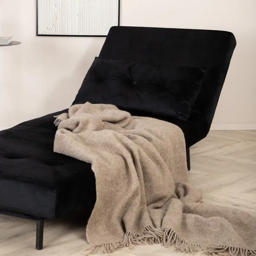 Vicky Folding Bed Single - Black / Black Velvet Svart