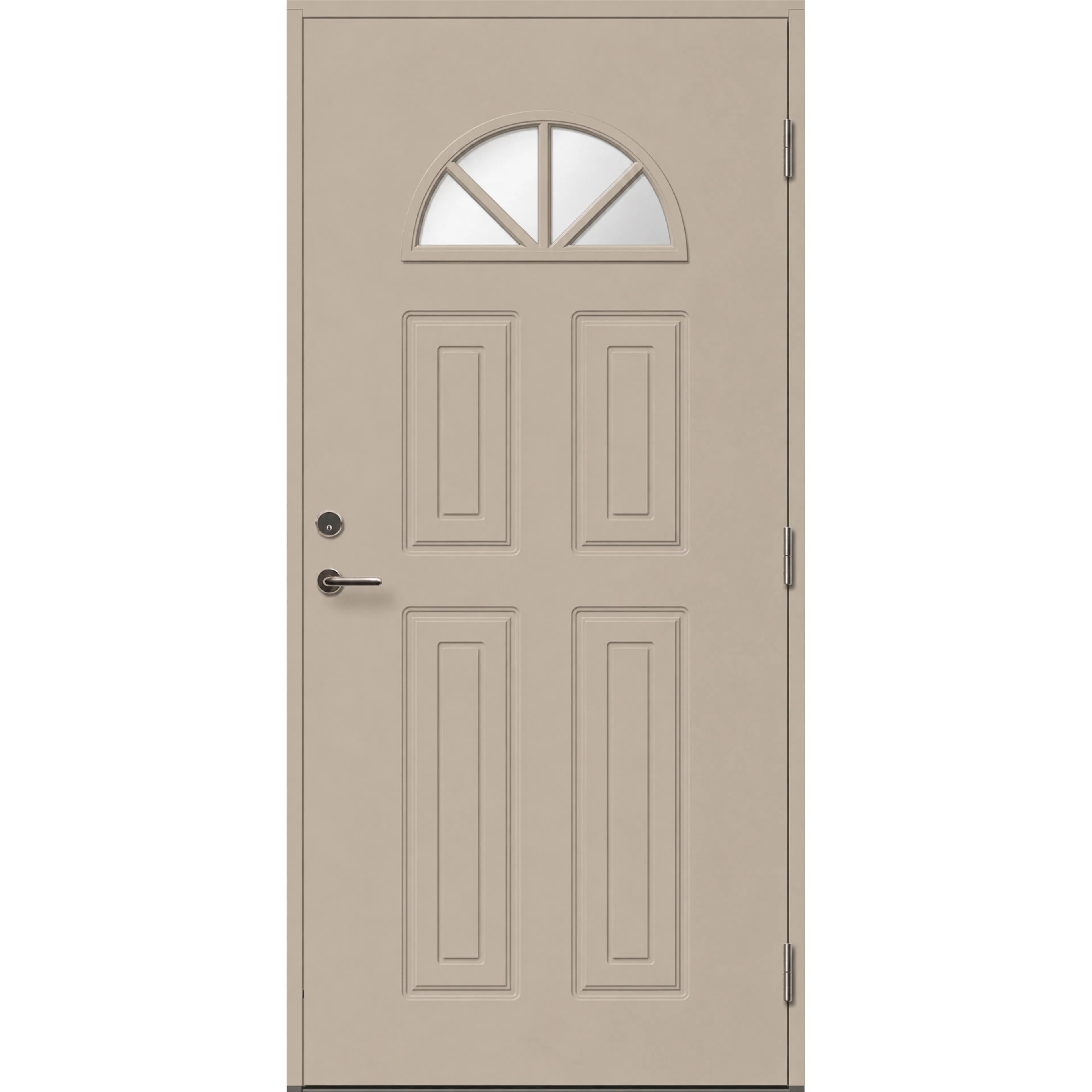 Ytterdörr Skandinaviska Dörrar Design glas rund Hörby: 9x20, S-3005-Y20R, Beige