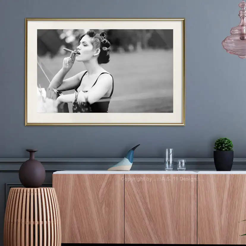 Poster Artgeist Affisch Woman with Cigar
