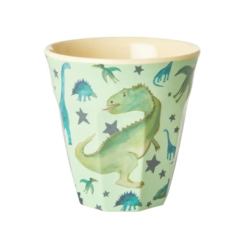 Melaminkopp Rice Medium Dinosaurie Grön/Blå
