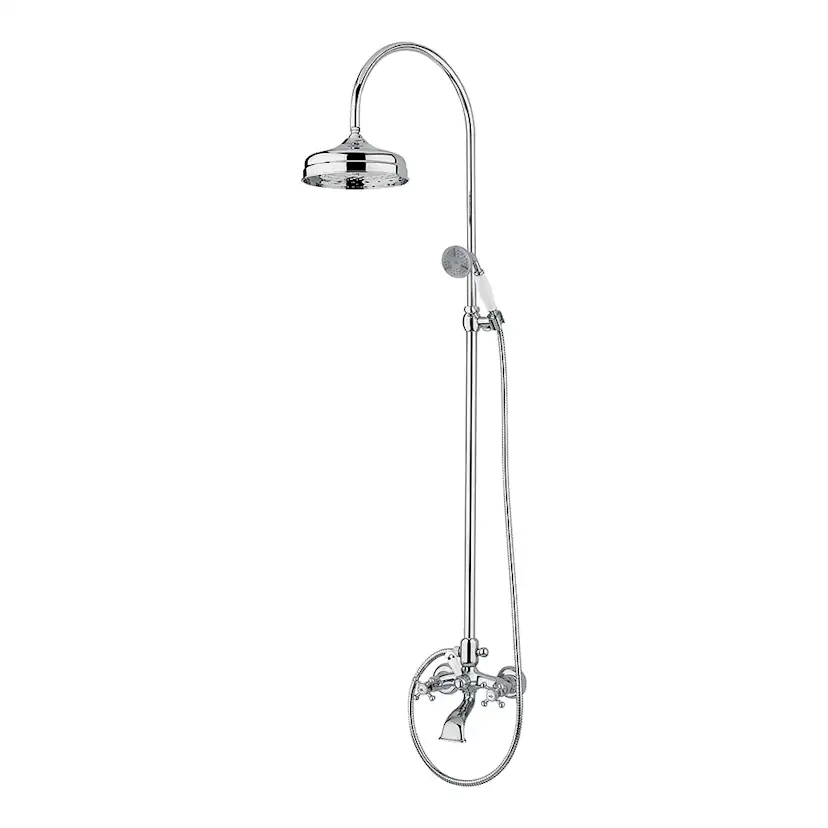 Takduschset Tapwell Classic XCOL 022 med Badkarsblandare Kro Färg: Krom