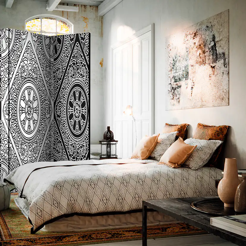 Rumsavdelare Skärmvägg Arkiio Ethnic Monochrome 135x172 cm
