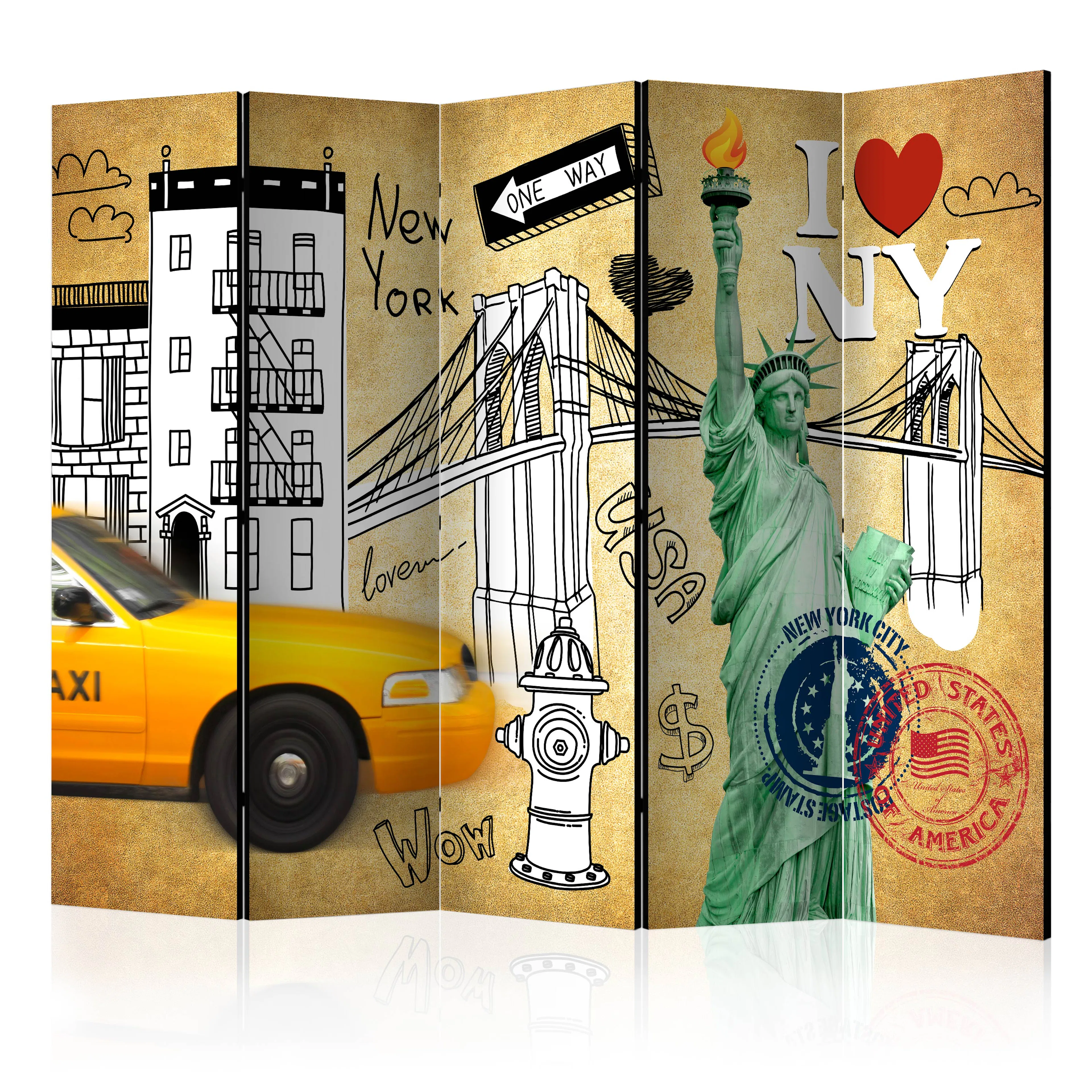 Rumsavdelare Skärmvägg Arkiio One Way New York II 225x172 cm