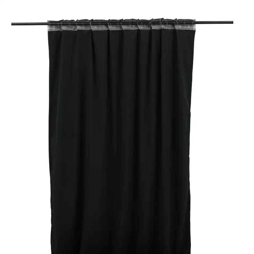 Mary Curtain Polyester/velvet - Black - 135*250 - Multi band Svart