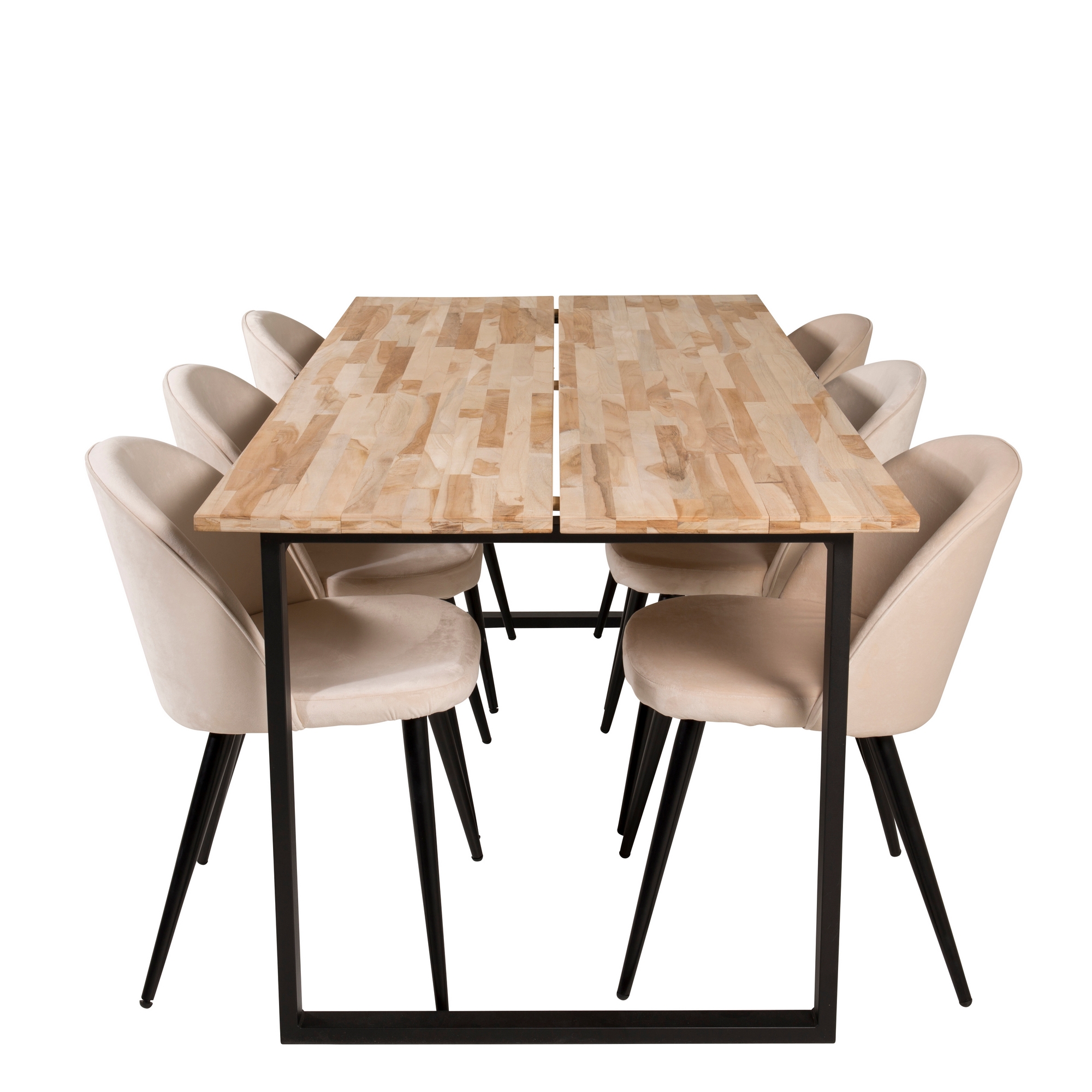 Matgrupp Venture Home Cirebon med 6 Velvet Stolar