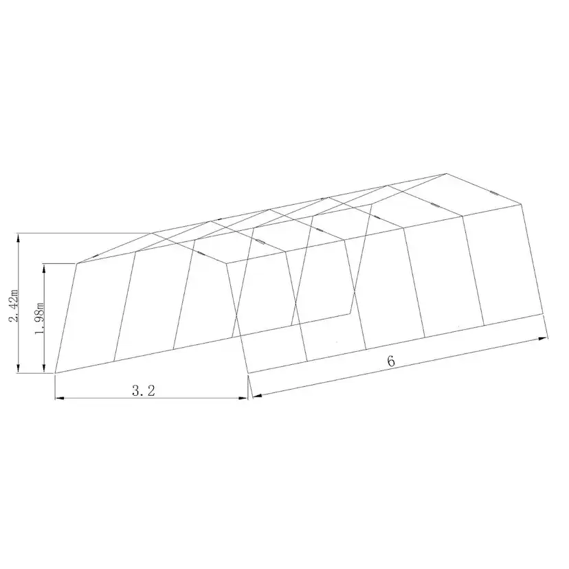 Garagetält Timco G500 3,2 x 6 x 2,2 m Grå