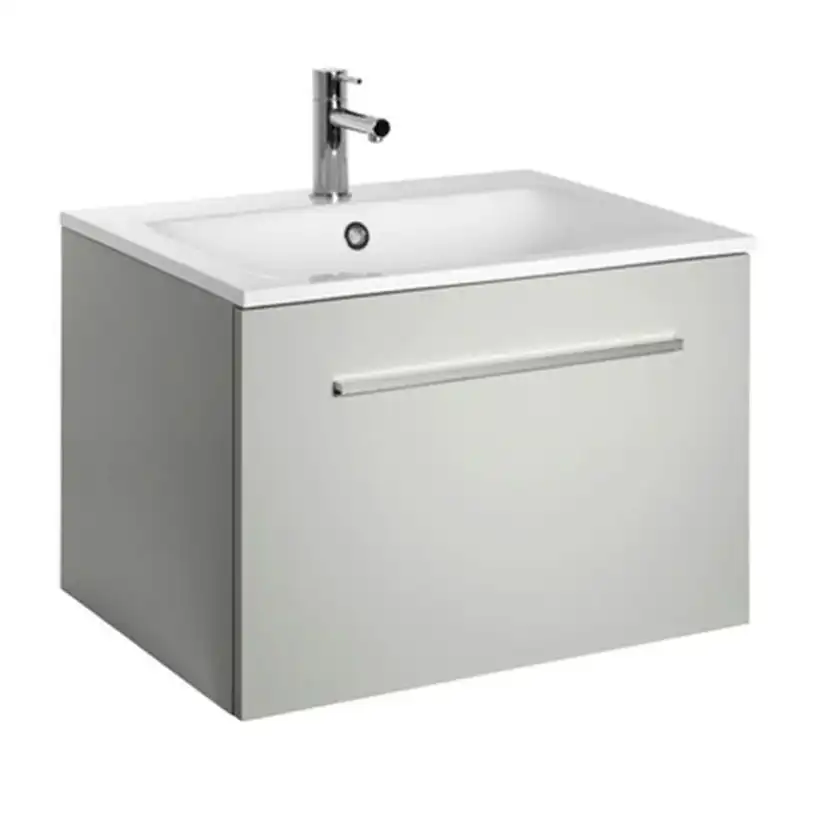 ELLA AQUA 50 KOMPAKT LJUSGRÅ ARIELLA handfat MINERALKOMPOSIT BxHxD: 605x415x390 mm, Ljusgrå, Tvättställ: Mineralkomposit