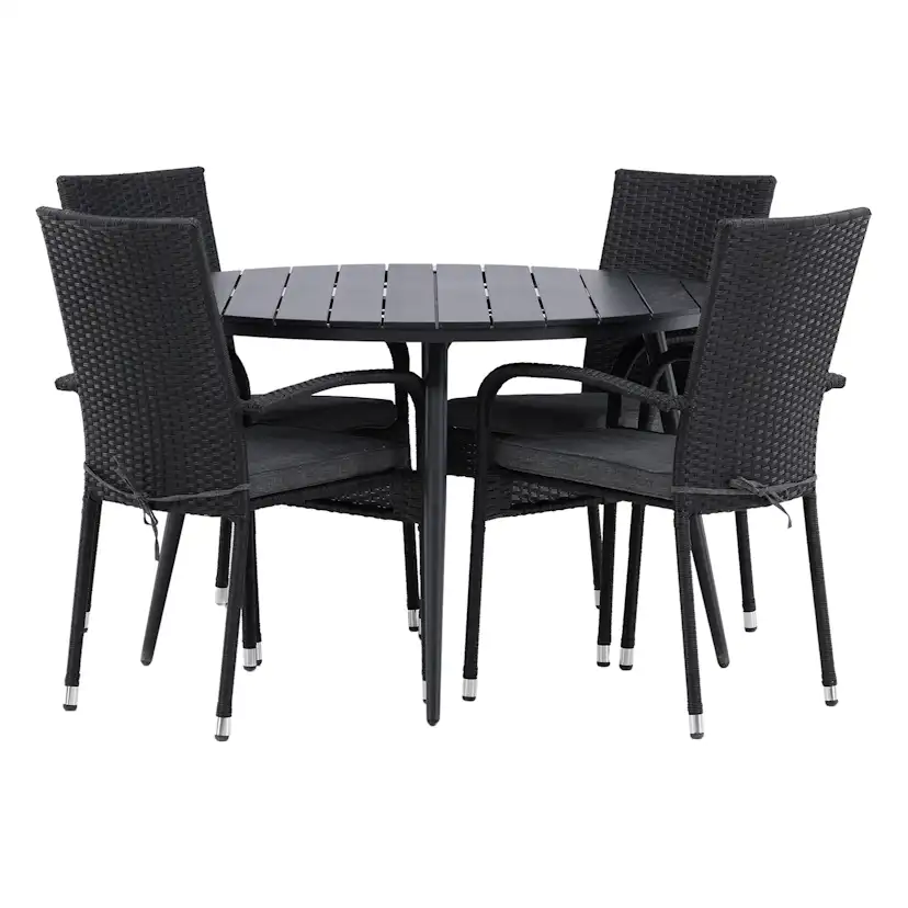 Matgrupp Venture Home Break Ø120 med 4 Anna Karmstolar