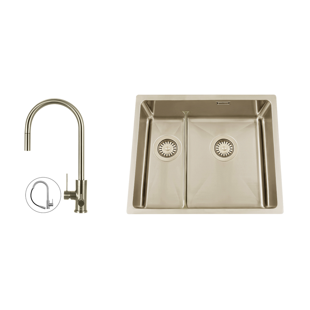 Diskho Nordic Tech Titan 53 KHX Nickel med Köksblandare Steel Accent D