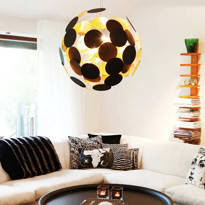 Taklampa By Rydéns Planet Ø50 cm Svart/Guld 4L