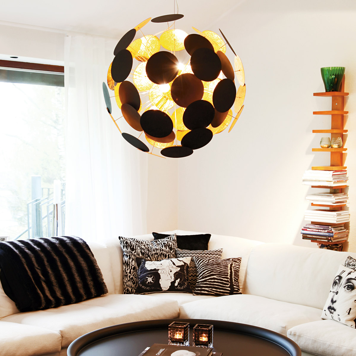 Taklampa By Rydéns Planet Ø50 cm Svart/Guld 4L