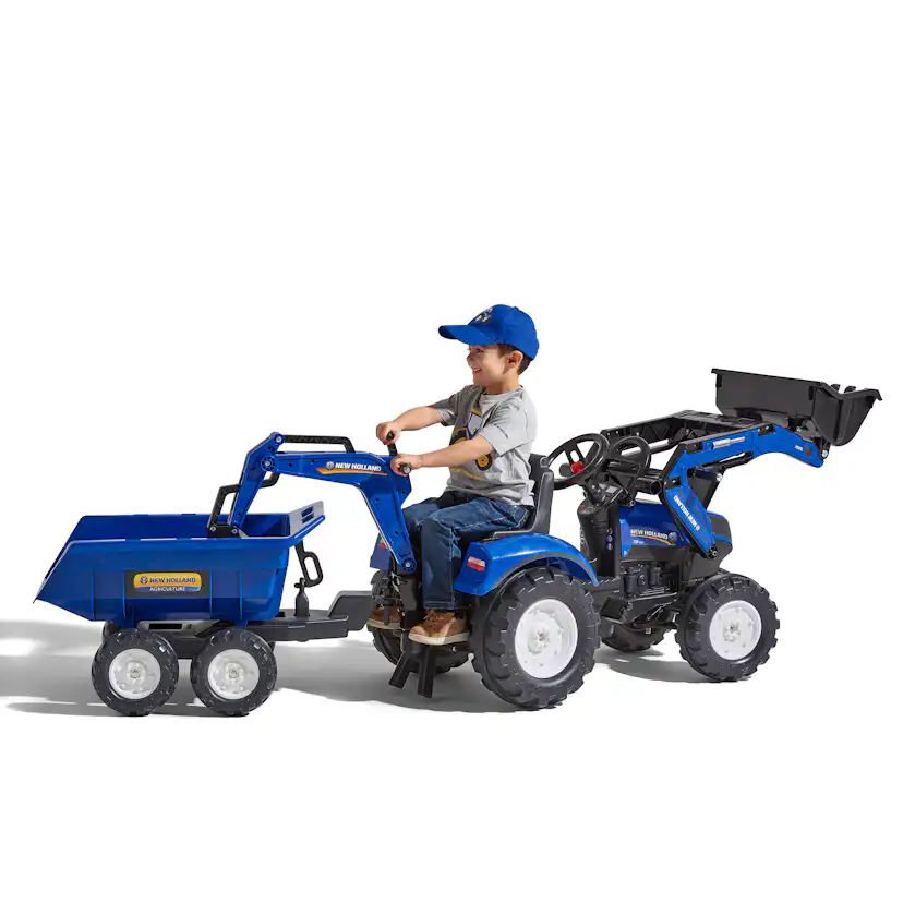Trampbil FALK Traktorgrävare inkl. vagn med tipp New Holland