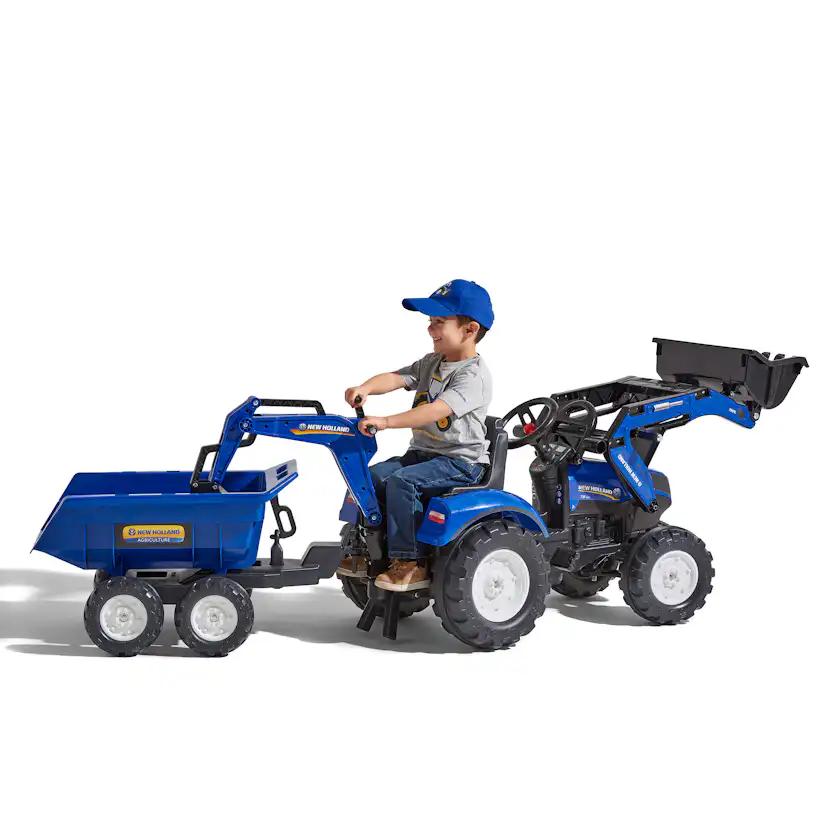 Trampbil FALK Traktorgrävare inkl. vagn med tipp New Holland