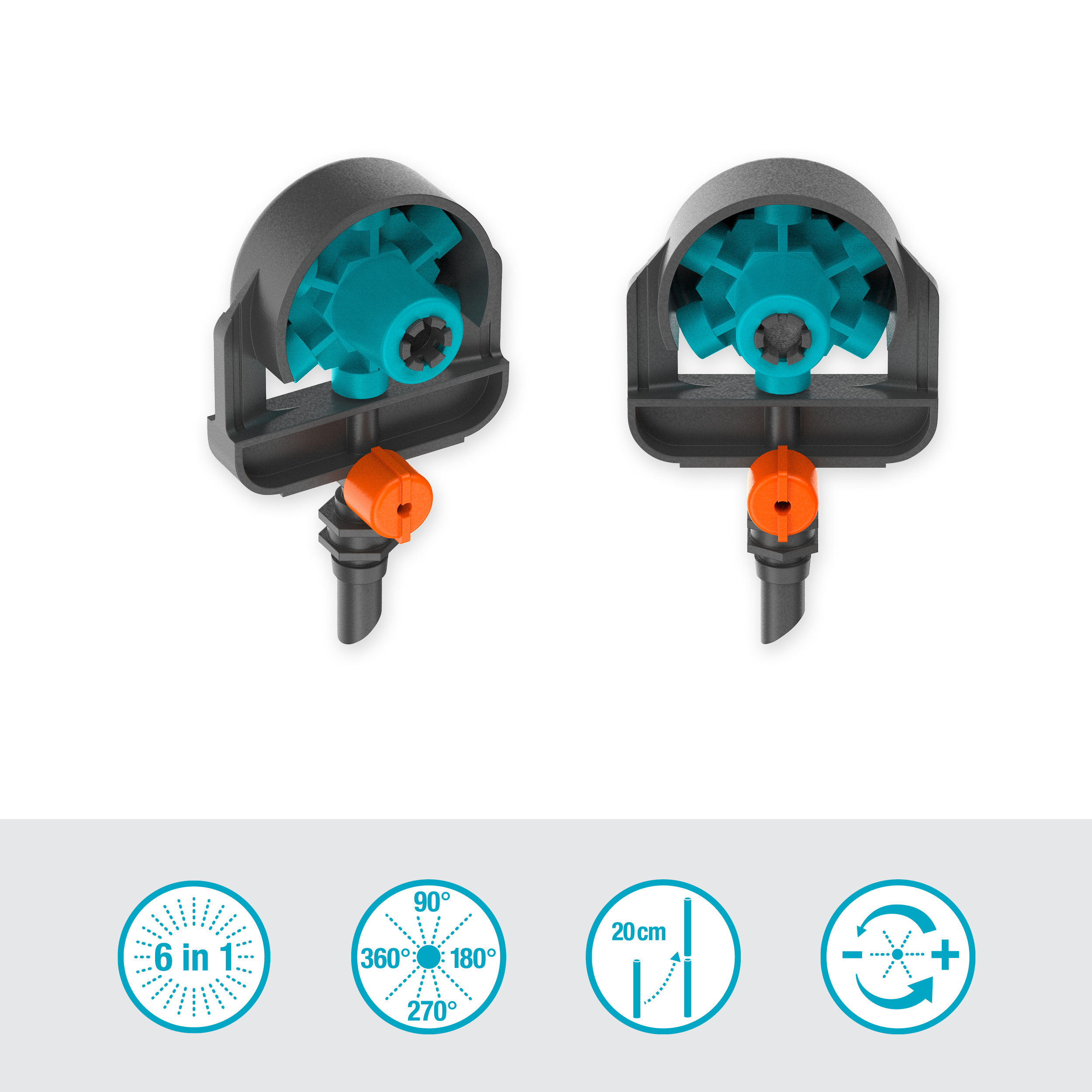 Sprutmunstycke Gardena Micro-Drip 6 i 1 Ytspridare