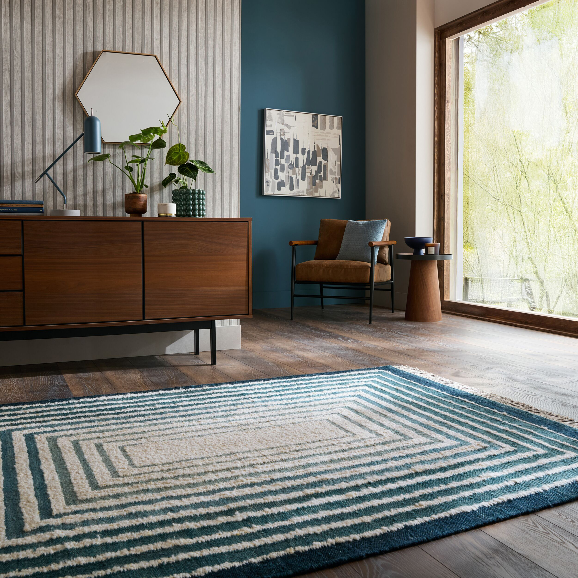 Rektangulär Matta Flair Rugs Boucle Wool Frame