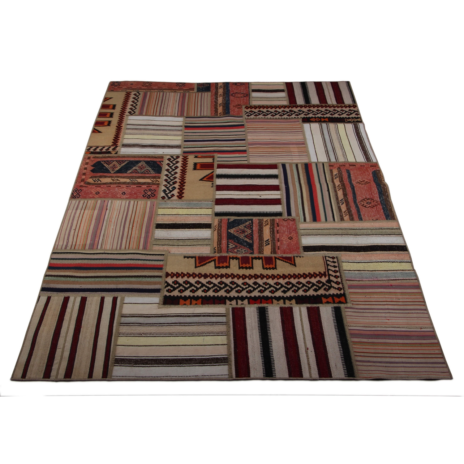 Persisk Patchworkmatta Arkiio Kelim Shiraz/Azerbajdzjan 165x234