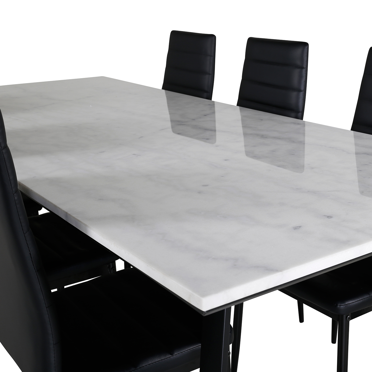 Matgrupp Venture Home Estelle med 6 Sly Stolar Konstläder