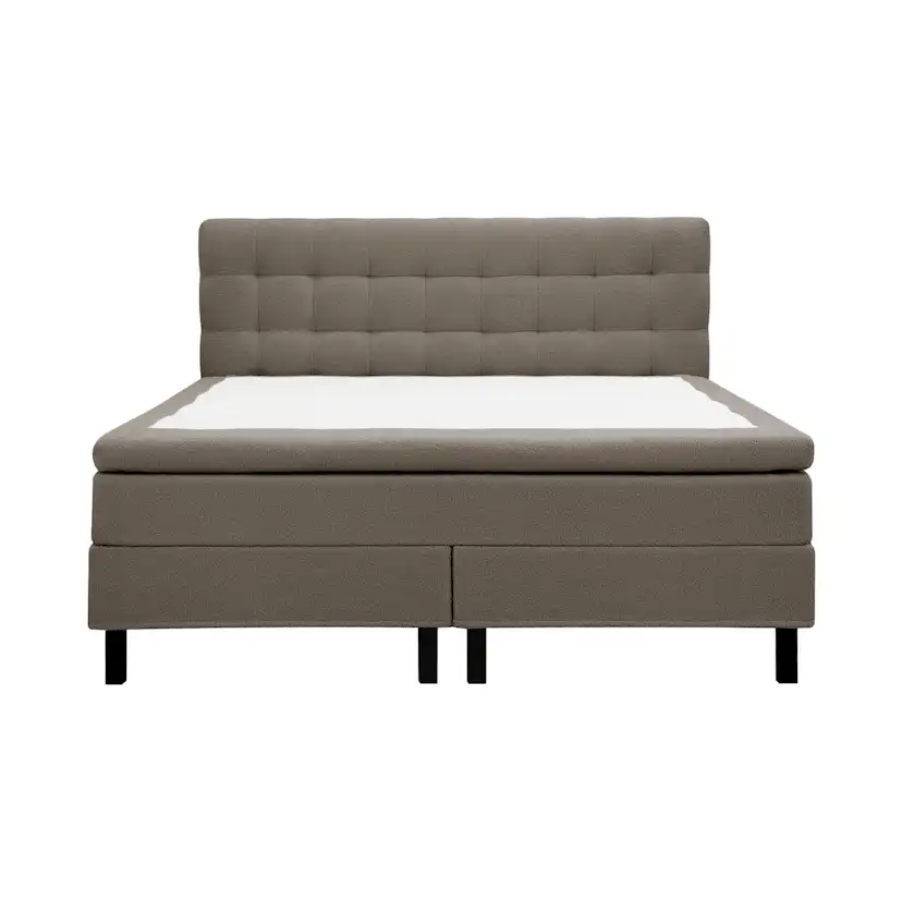 Kontinentalsäng Bedly Hilton Komplett Sängpaket 160x200 cm med Rutad Sänggavel i teddy