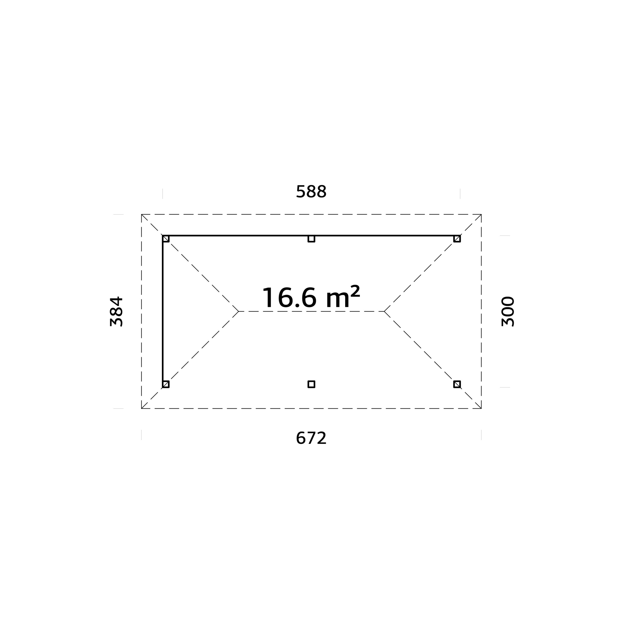 Paviljong Palmako Bianca 16,6 m2 Set 109
