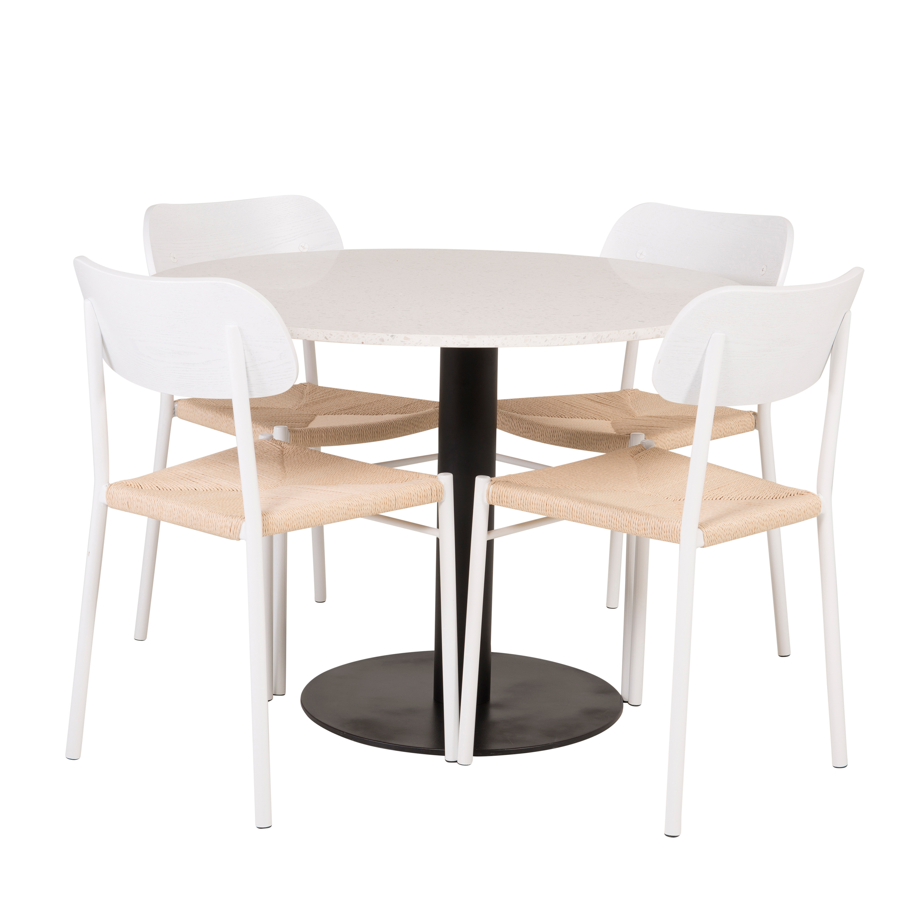 Matgrupp Venture Home Roxanna Vit Bord med 4 Peggy Stolar