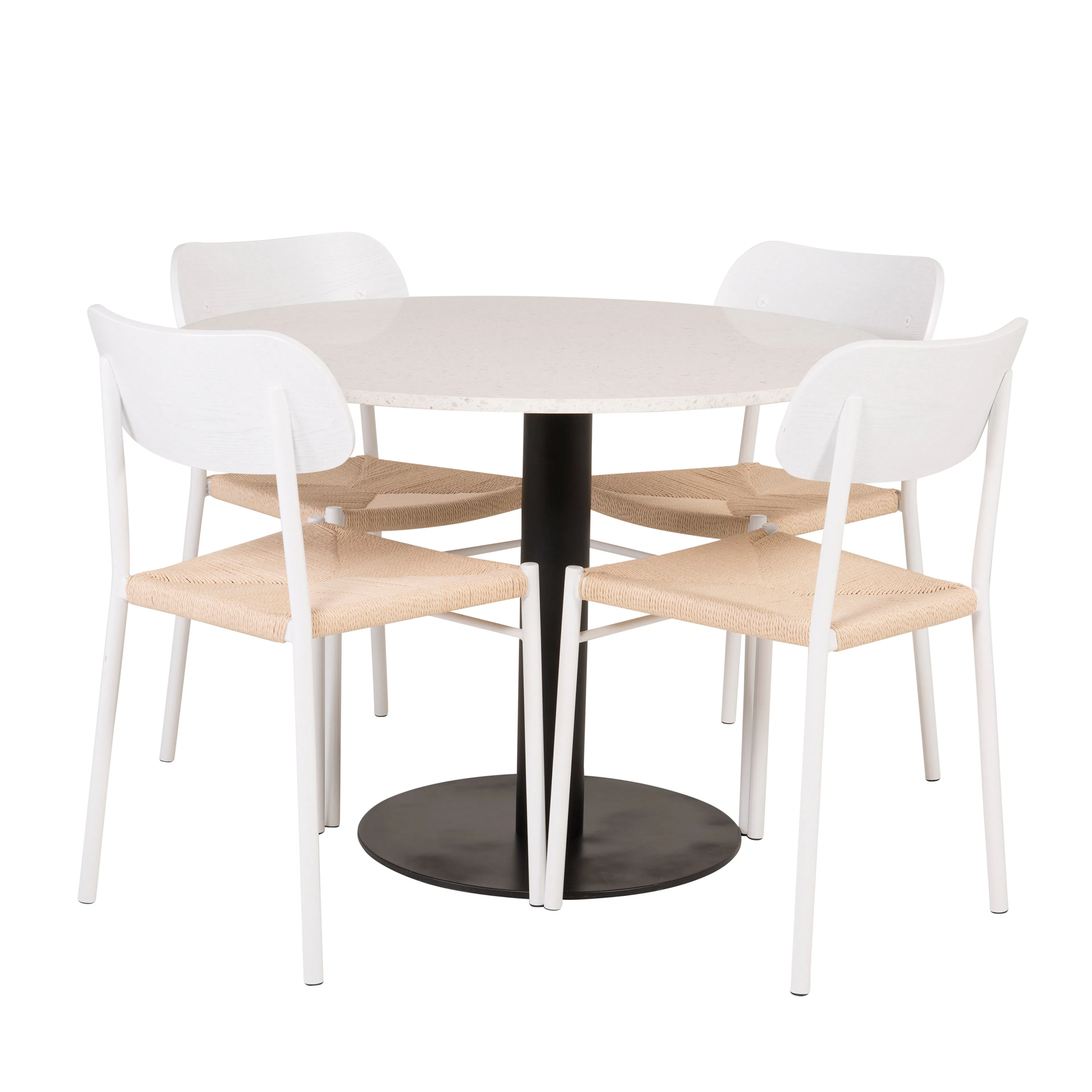 Matgrupp Venture Home Roxanna Vit Bord med 4 Peggy Stolar