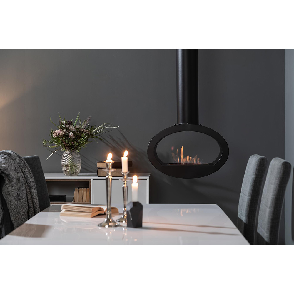 Braskamin Arkiio Mauro Svart Takhängd Etanolkamin i Stål