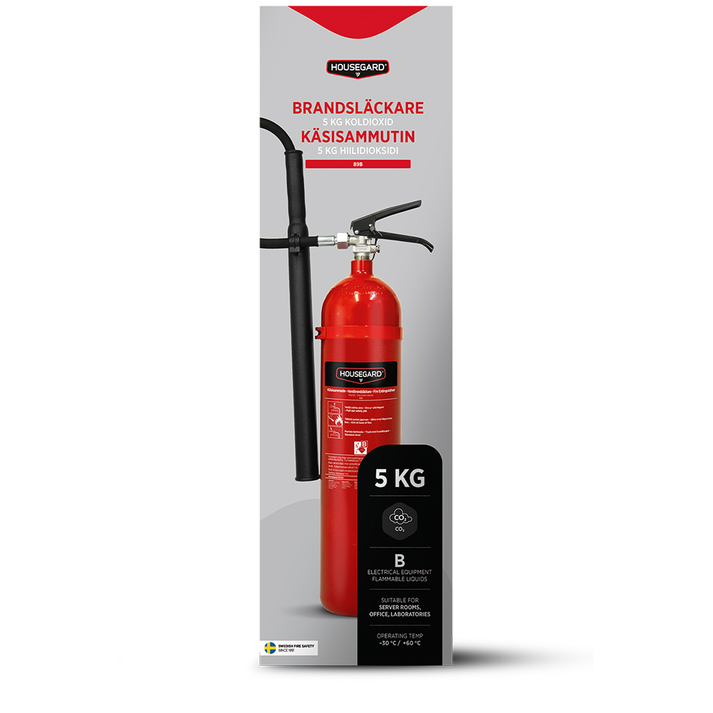 Brandsläckare Housegard 5 kg Koldioxidsläckare Röd