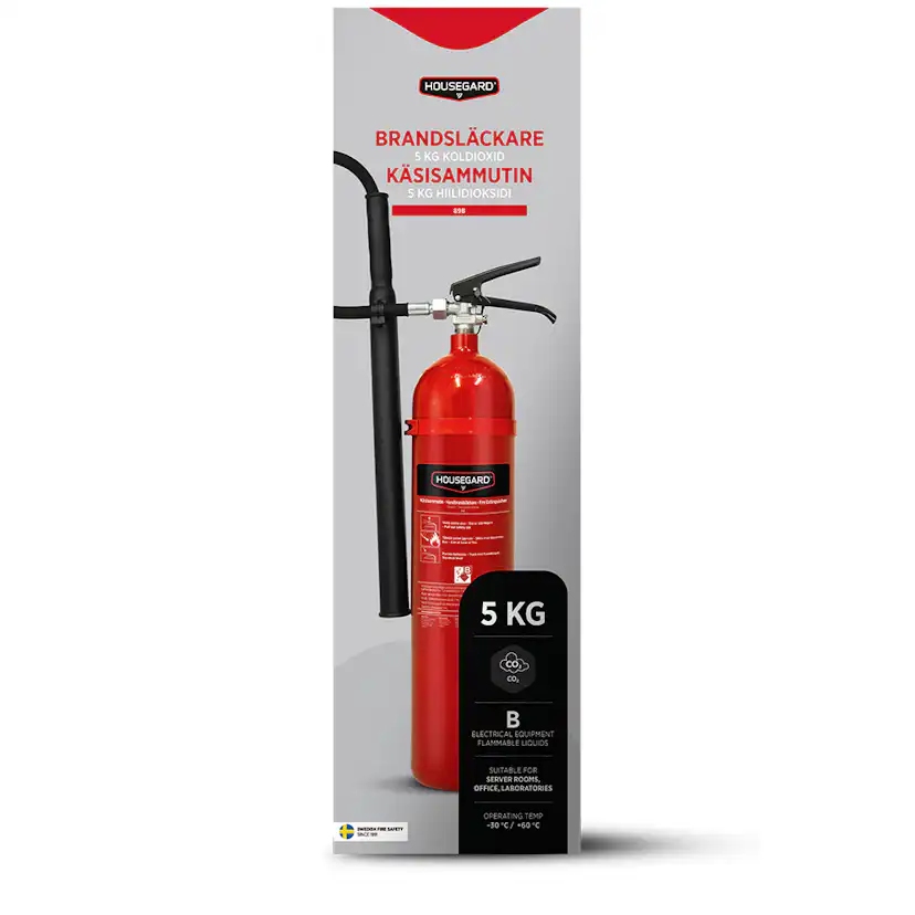 Brandsläckare Housegard 5 kg Koldioxidsläckare Röd