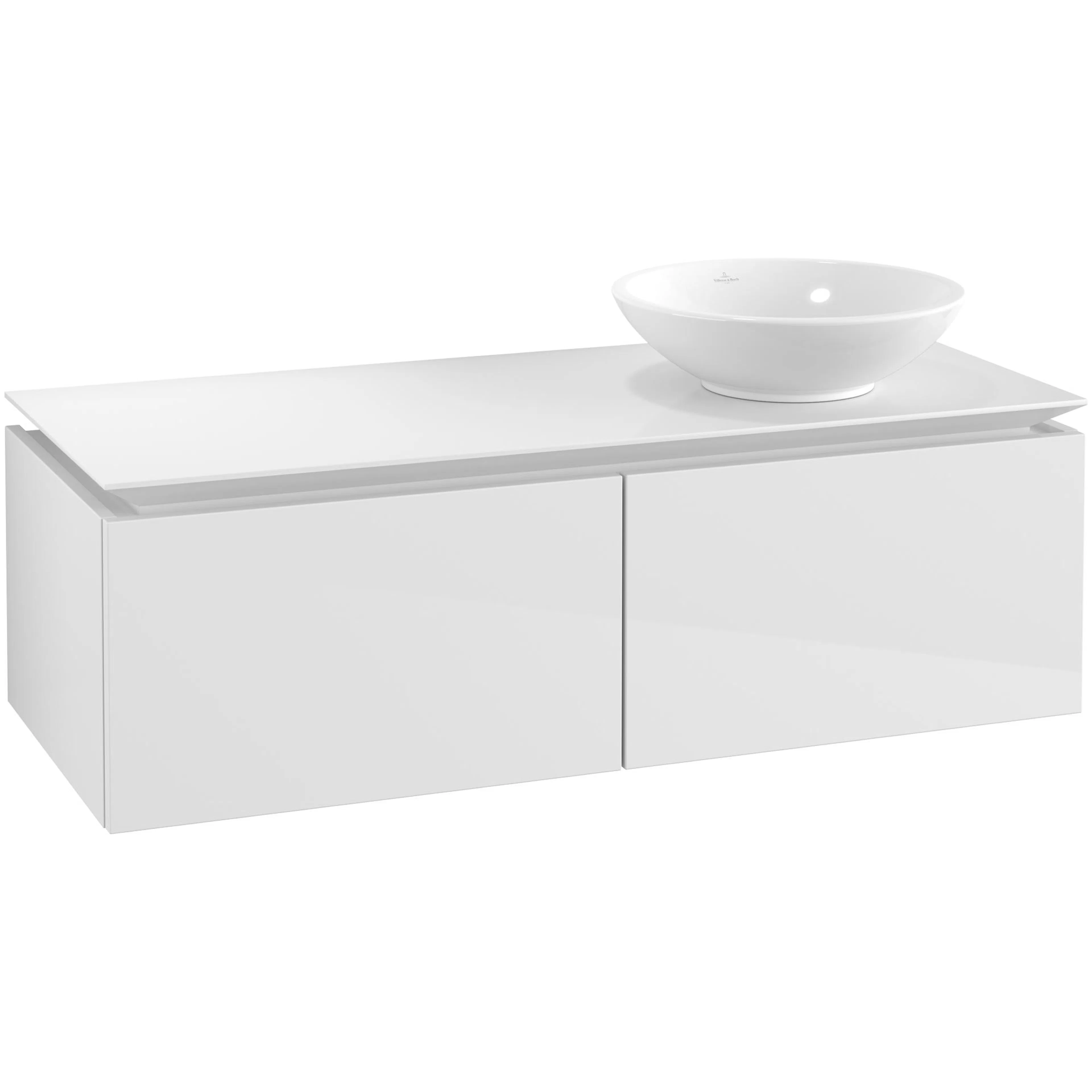 Tvättställsskåp Villeroy & Boch Legato Kompakt 1200 med 2 Lådor för Ocentrerat Ytmonterat Tvättställ