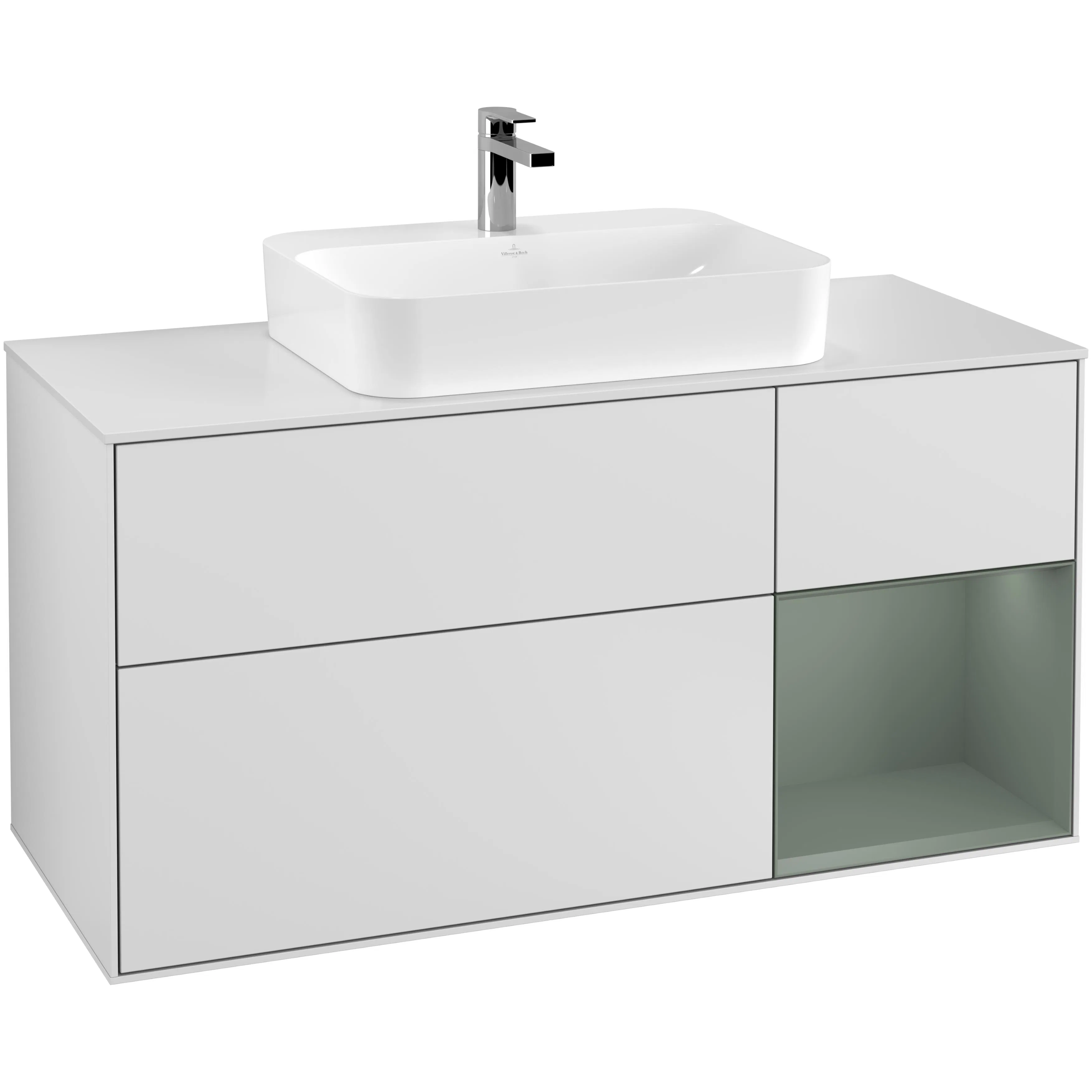 Tvättställsskåp Villeroy & Boch Finion med 3 Lådor Hylla och Bänkskiva för Ytmonterat Tvättställ