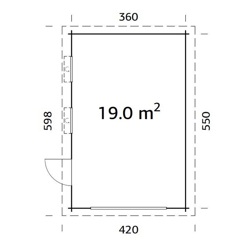 Rasmus 19,0 m2 ohne Tor PNT9016W2 Vit