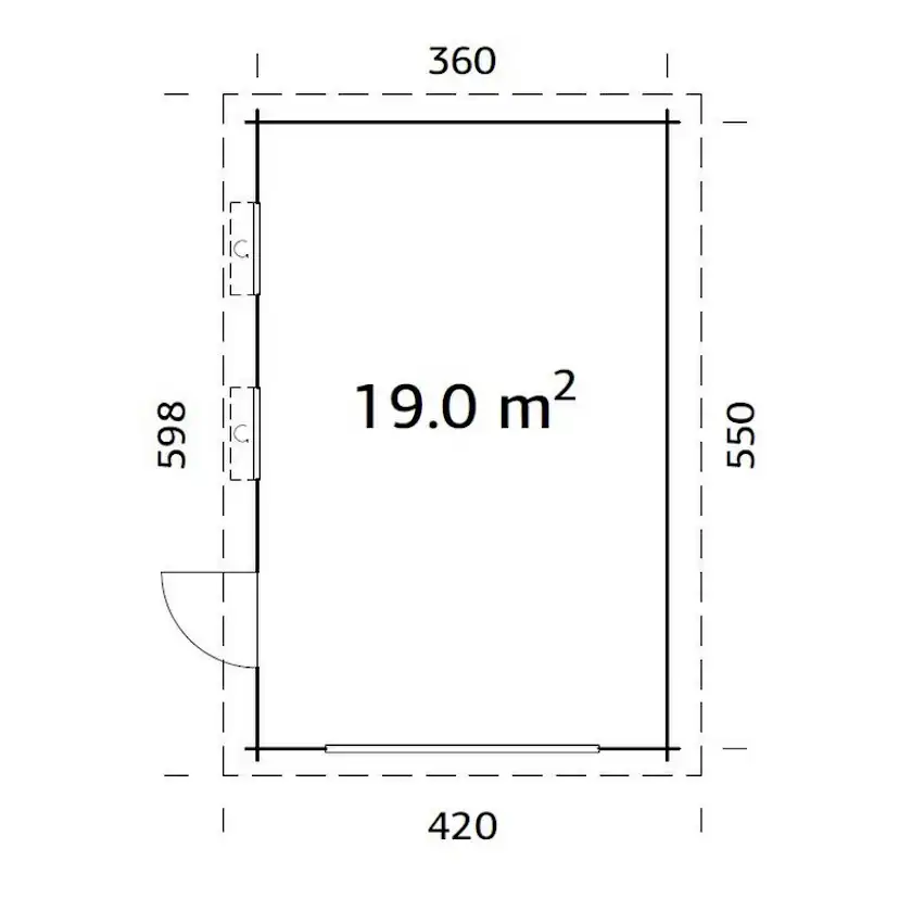 Rasmus 19,0 m2 ohne Tor PNT9016W2 Vit