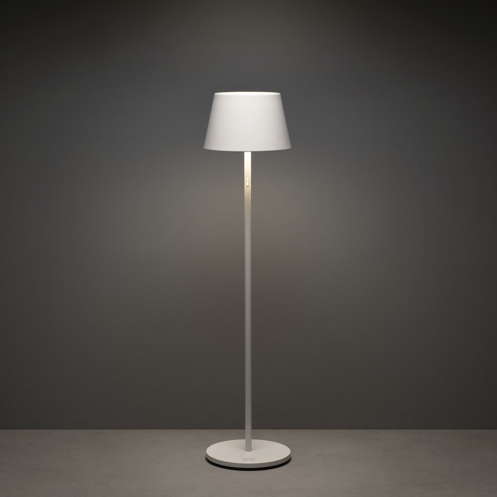 Pomezia golvlampa USB vit Vit