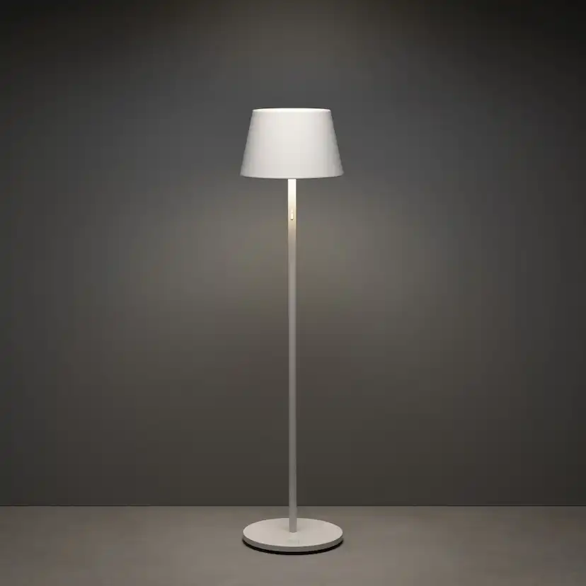 Pomezia golvlampa USB vit Vit