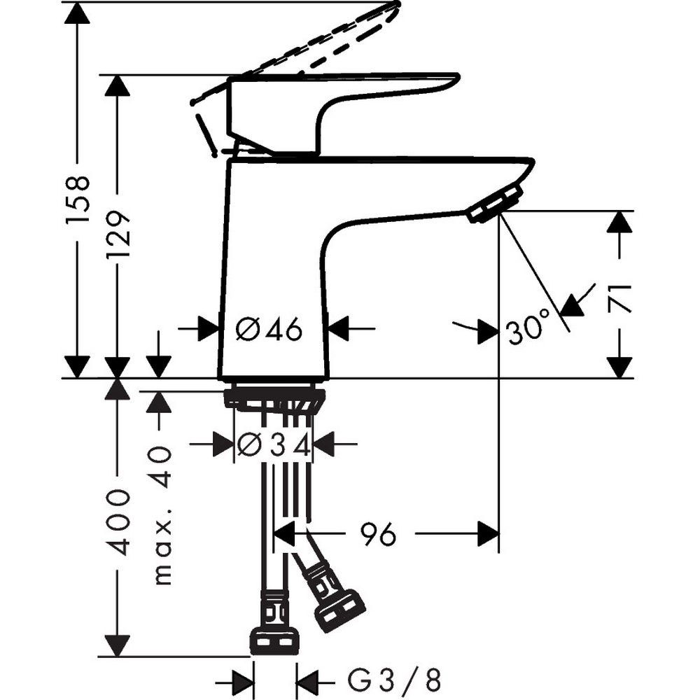 Tvättställsblandare Hansgrohe Talis E 80