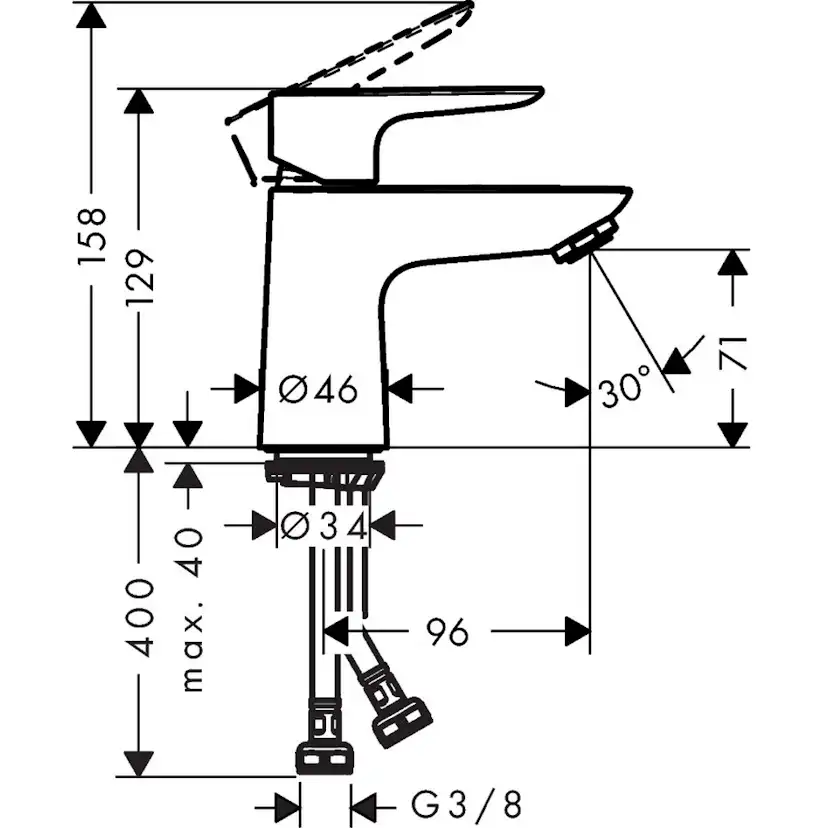 Tvättställsblandare Hansgrohe Talis E 80
