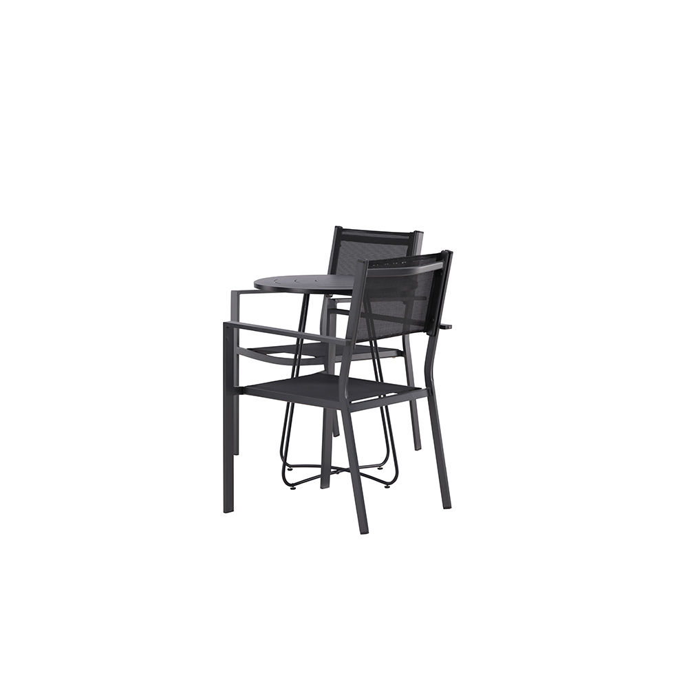Bacong Cafetable Stål - Black / Round ø60** +Copacabana Stac Svart