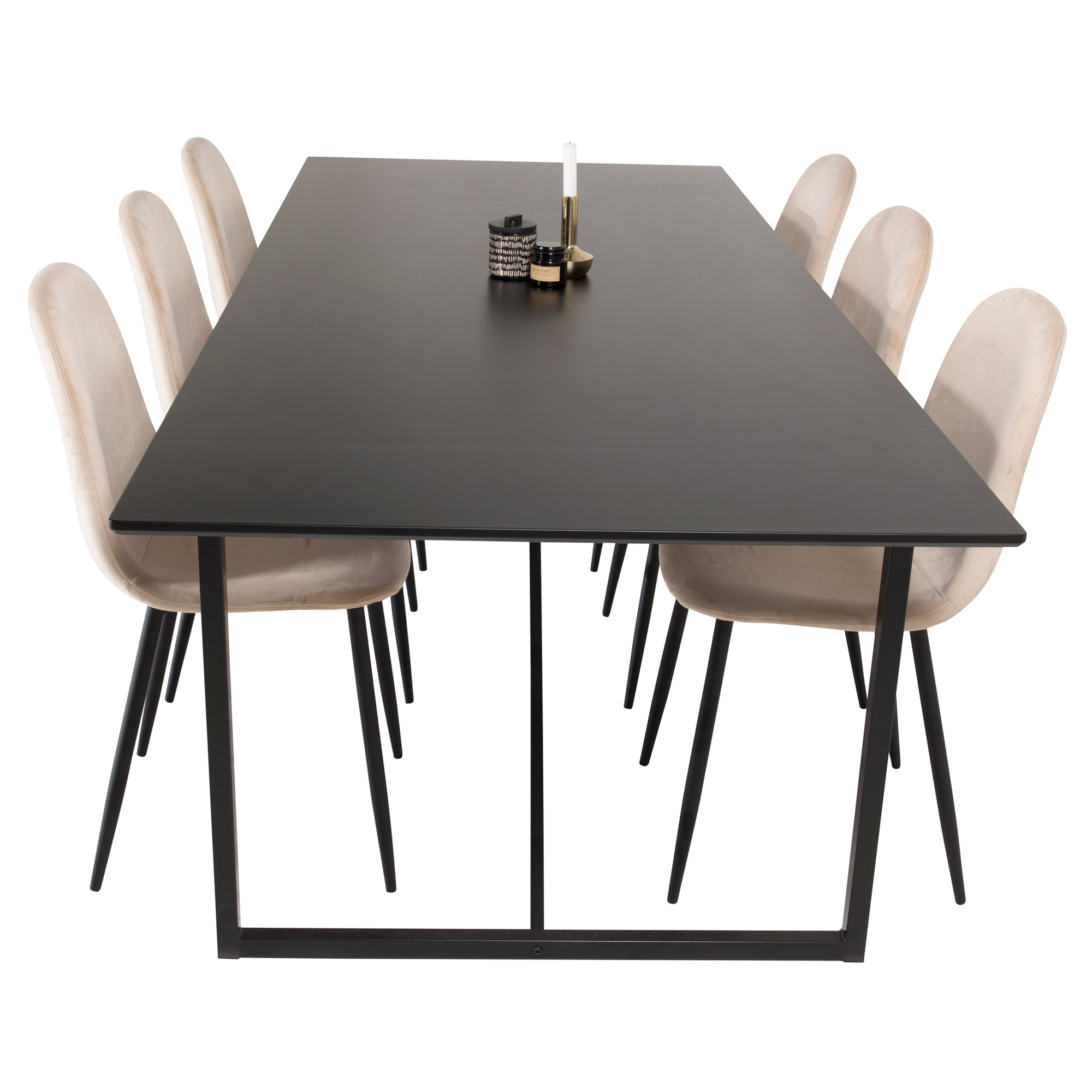 Matgrupp Venture Home Palaba med 6 Pobbie Stolar Sammet