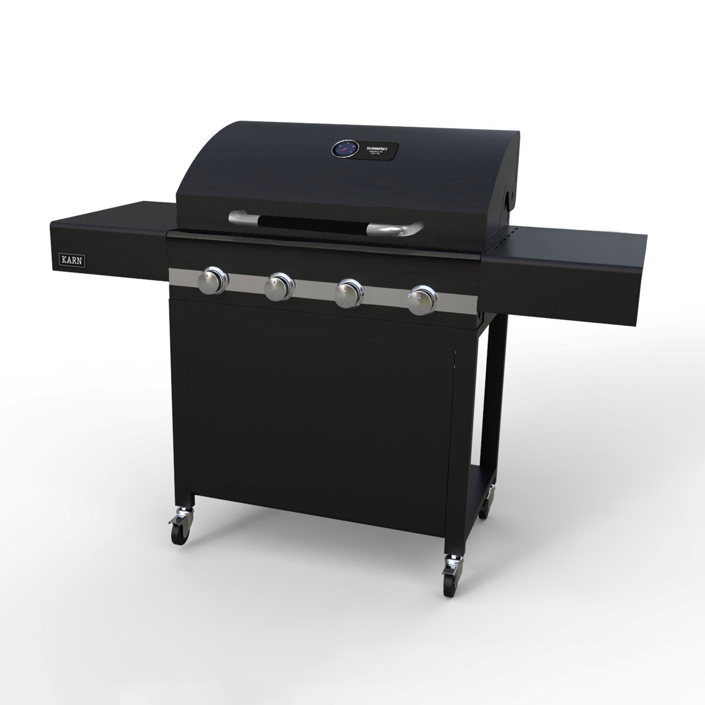 Gasolgrill Sunwind Karn Rostfritt Stål med Gjutgärnsgaller & 4 Brännare