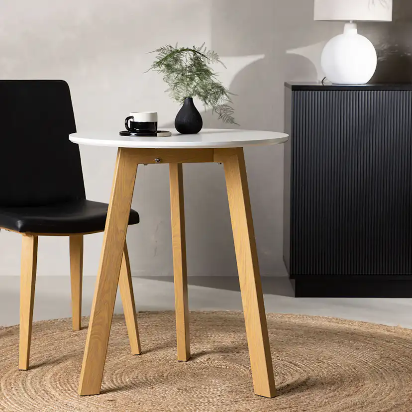 Matbord Venture Home Leonora Naturfärgad/Vit Runt Bord Ø65 cm